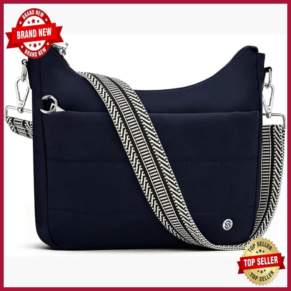 Anti-Theft RFID Crossbody Hobo Bag with Built-In Wallet, Waterproof